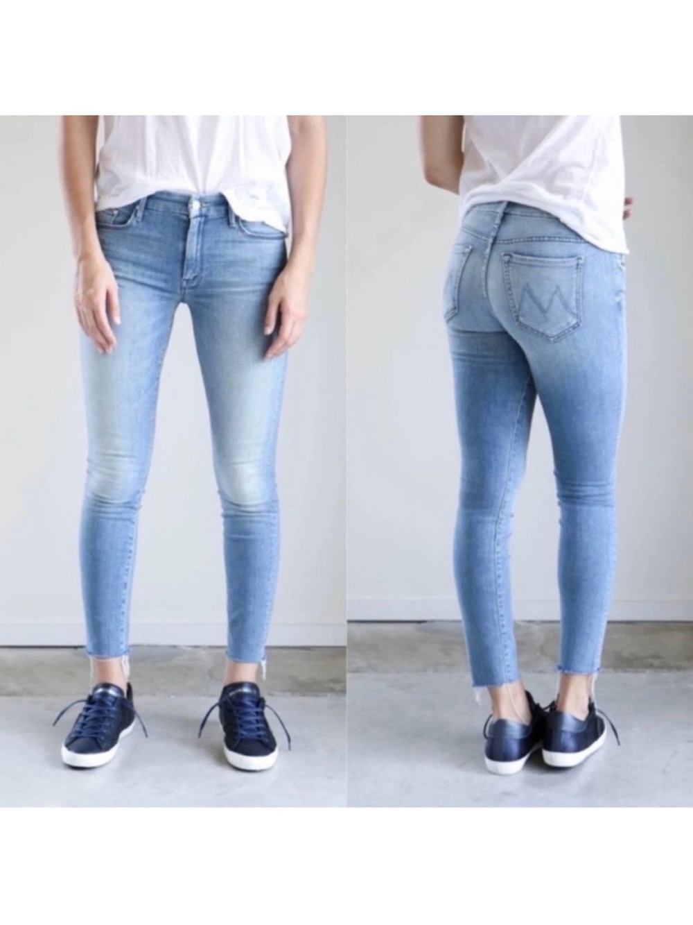 Mother The Looker Ankle Fray When Sparks Fly Skinny Jeans Womens 26